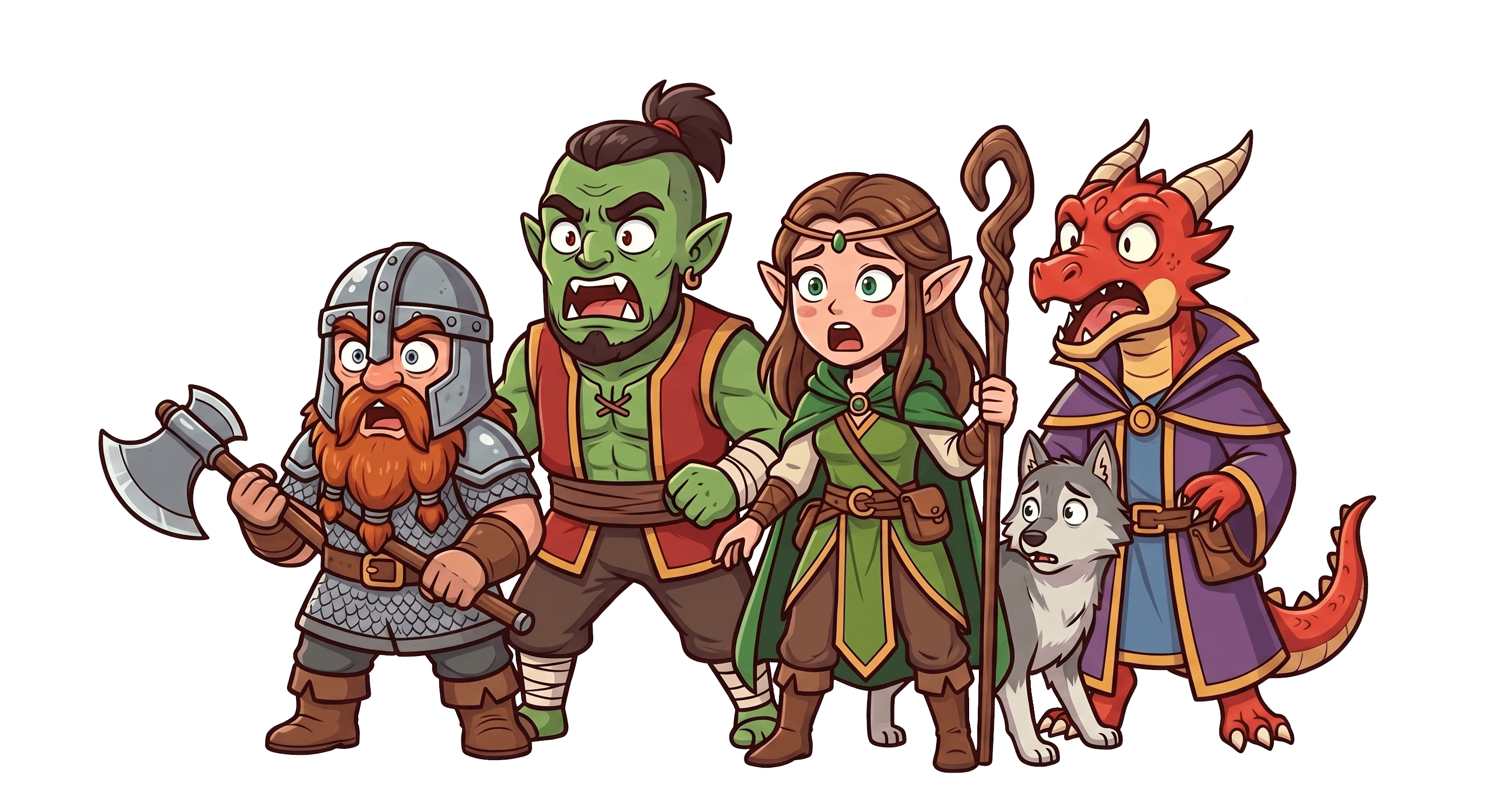 A party of adventurers gathered around the table, ready to play